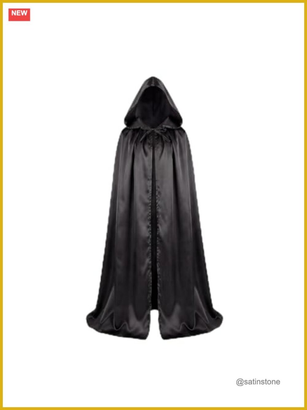 Full Length Hooded Cape Satin Costume Cloak for Halloween Cosplay Party